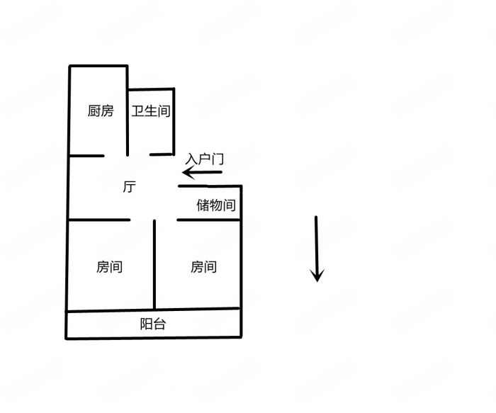 滨江花园 2室1厅1卫 86.44m&sup2;