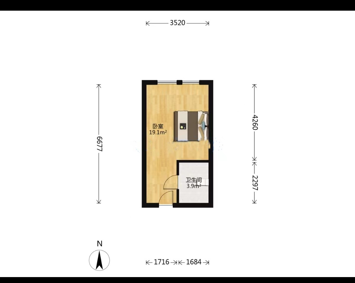 正泰江岸水苑 1室1厅1卫 40m&sup2;