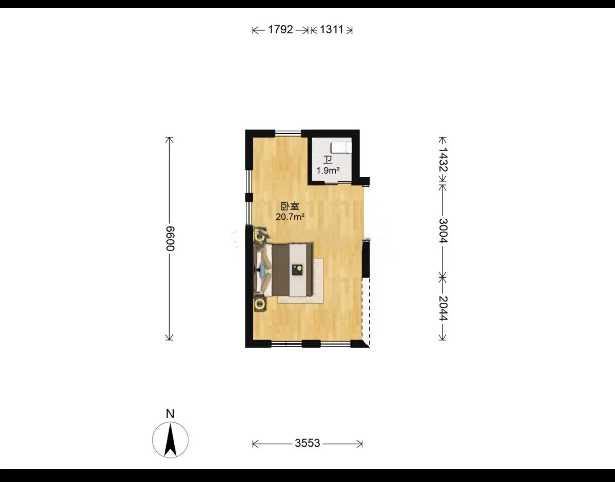 正泰江岸水苑 1室1厅1卫 40m&sup2;