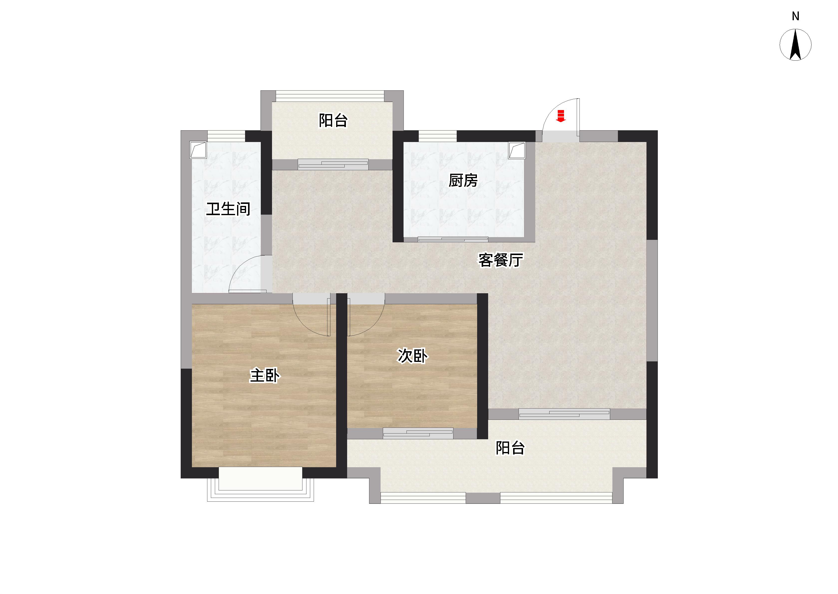 世茂新界 3室2厅1卫 92m²