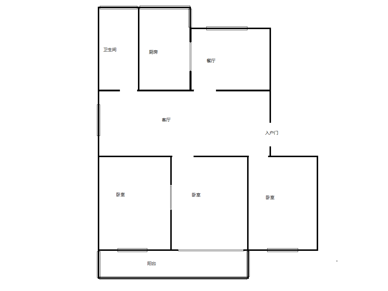 濠西园 3室2厅1卫 121m&sup2;