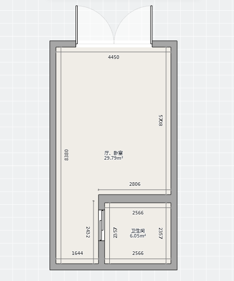 涌鑫八达通广场 1室1厅1卫 40m&sup2;