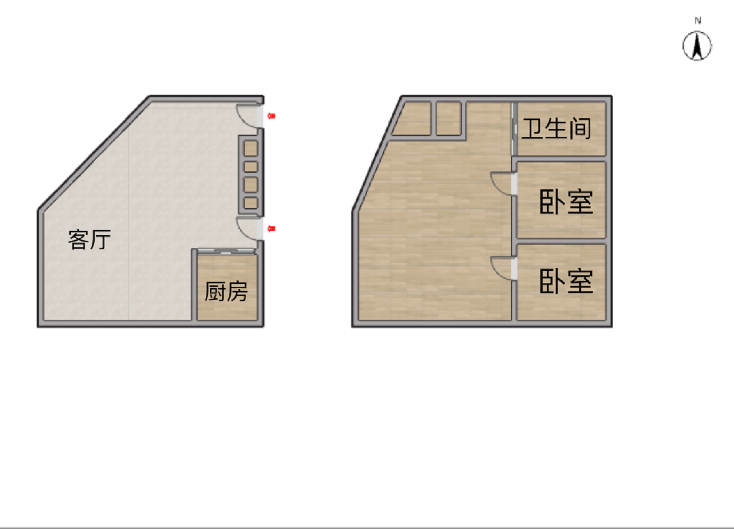 金公馆 2室1厅1卫 89m&sup2;