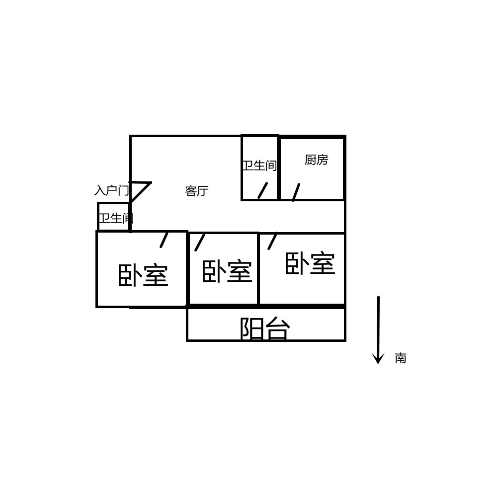 虹桥北村东区 3室1厅1卫 130.00m&sup2;
