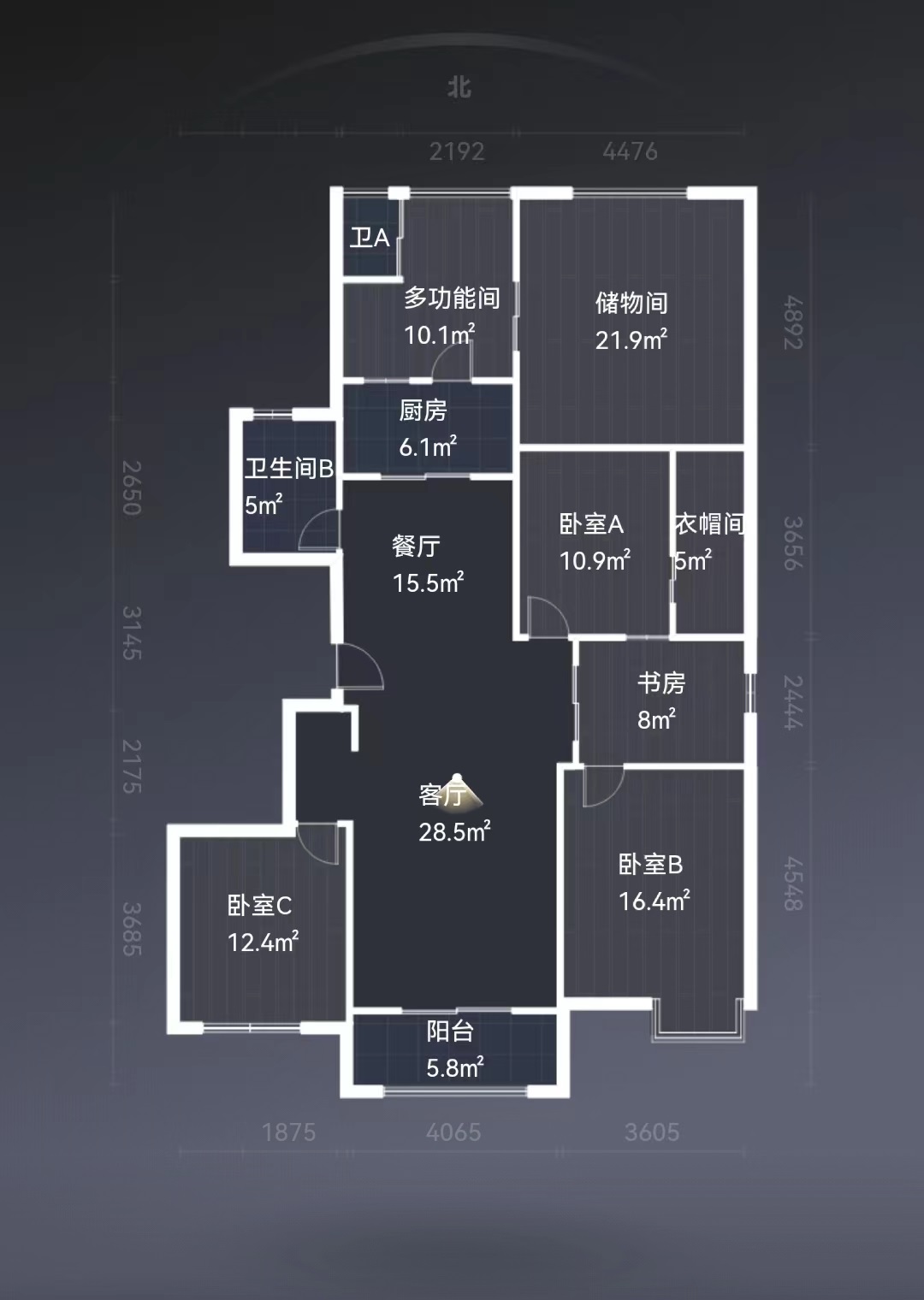 太阳鑫城 3室2厅1卫 160.00m&sup2;