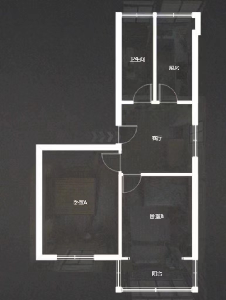 虹桥南村 2室1厅1卫 61m&sup2;