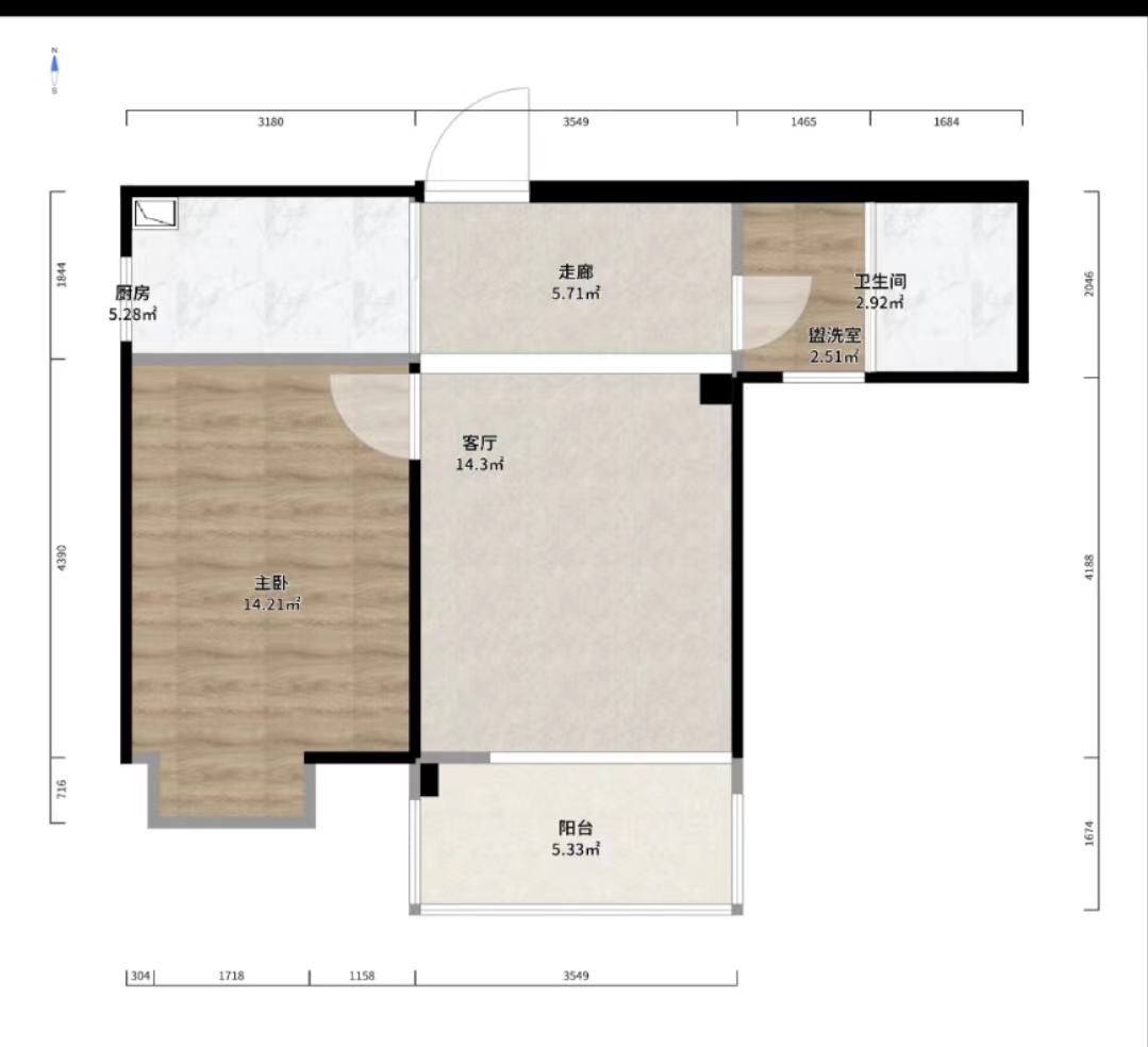 天一裕景苑 1室厅卫 71.89m&sup2;