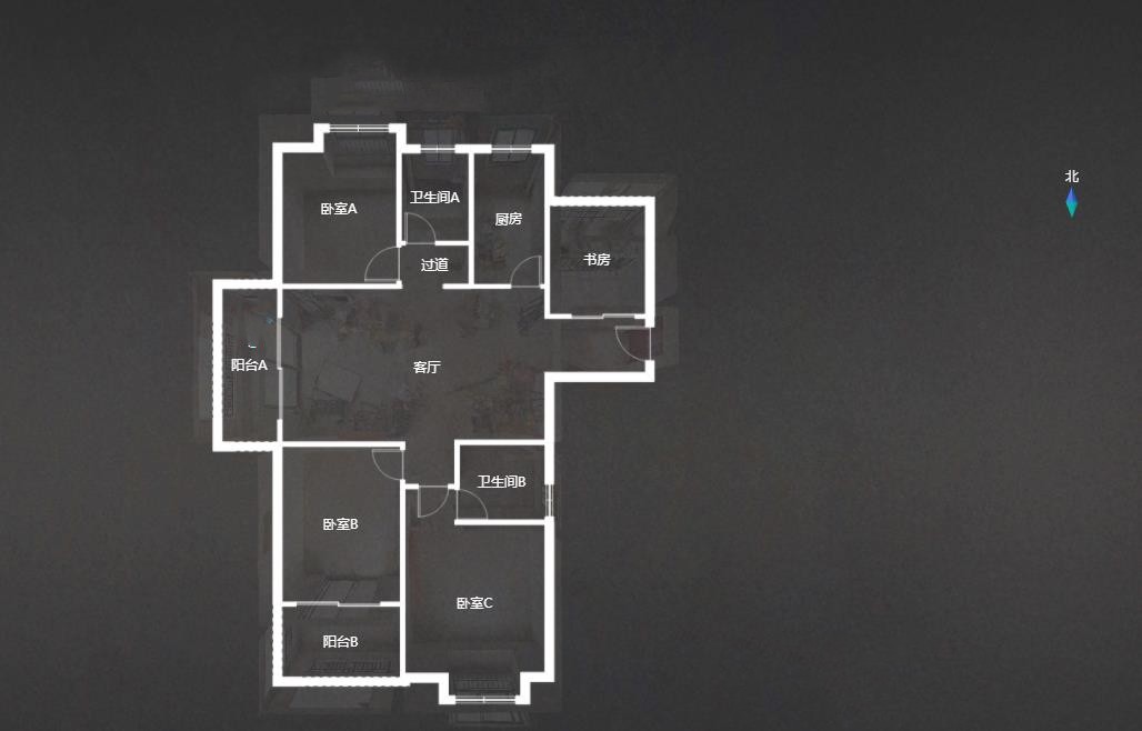 冠城大通棕榈湾 4室2厅2卫 134.35m&sup2;
