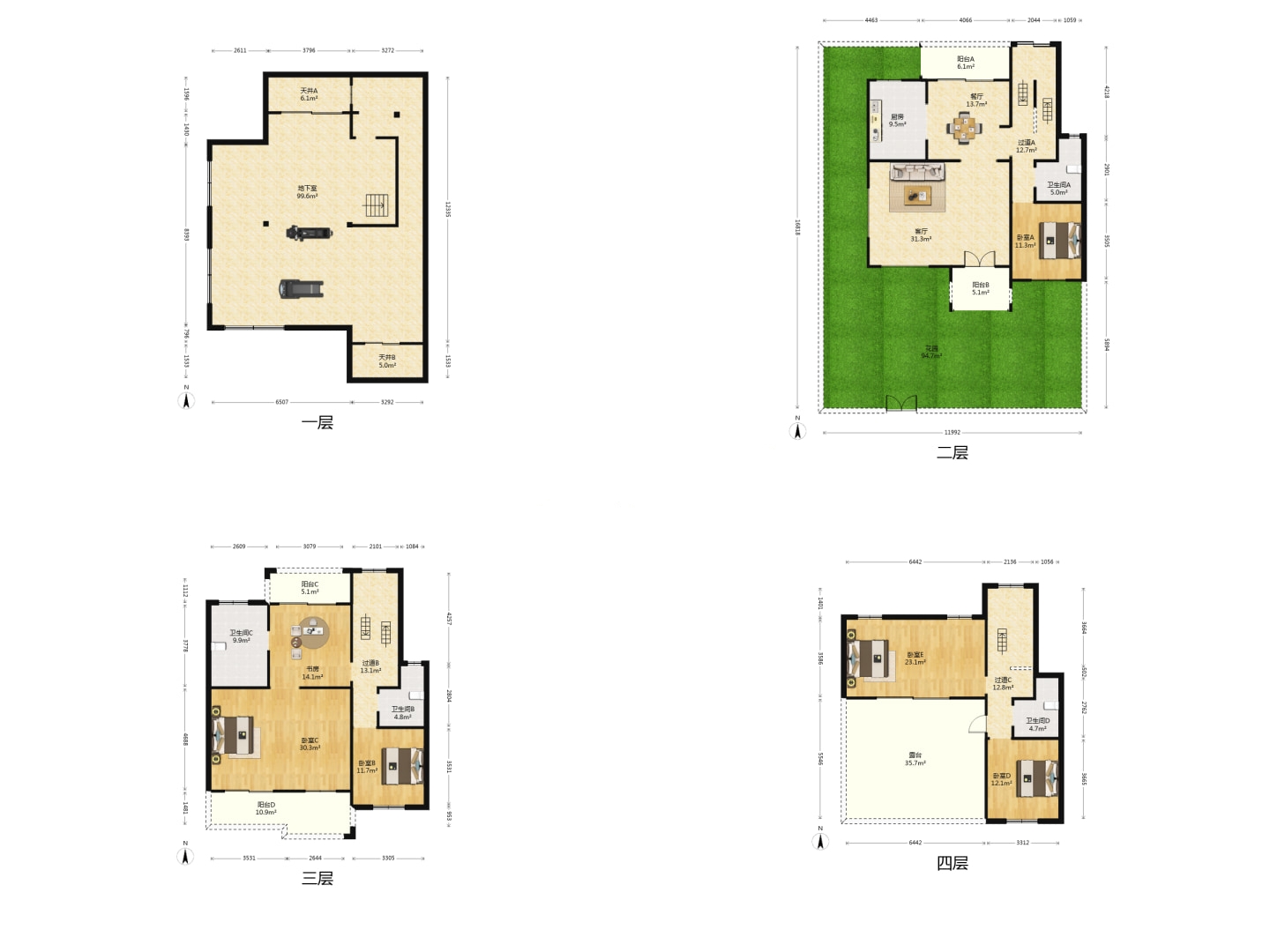 碧桂园(南通经济技术开发区) 4室2厅3卫 258.09m&sup2;