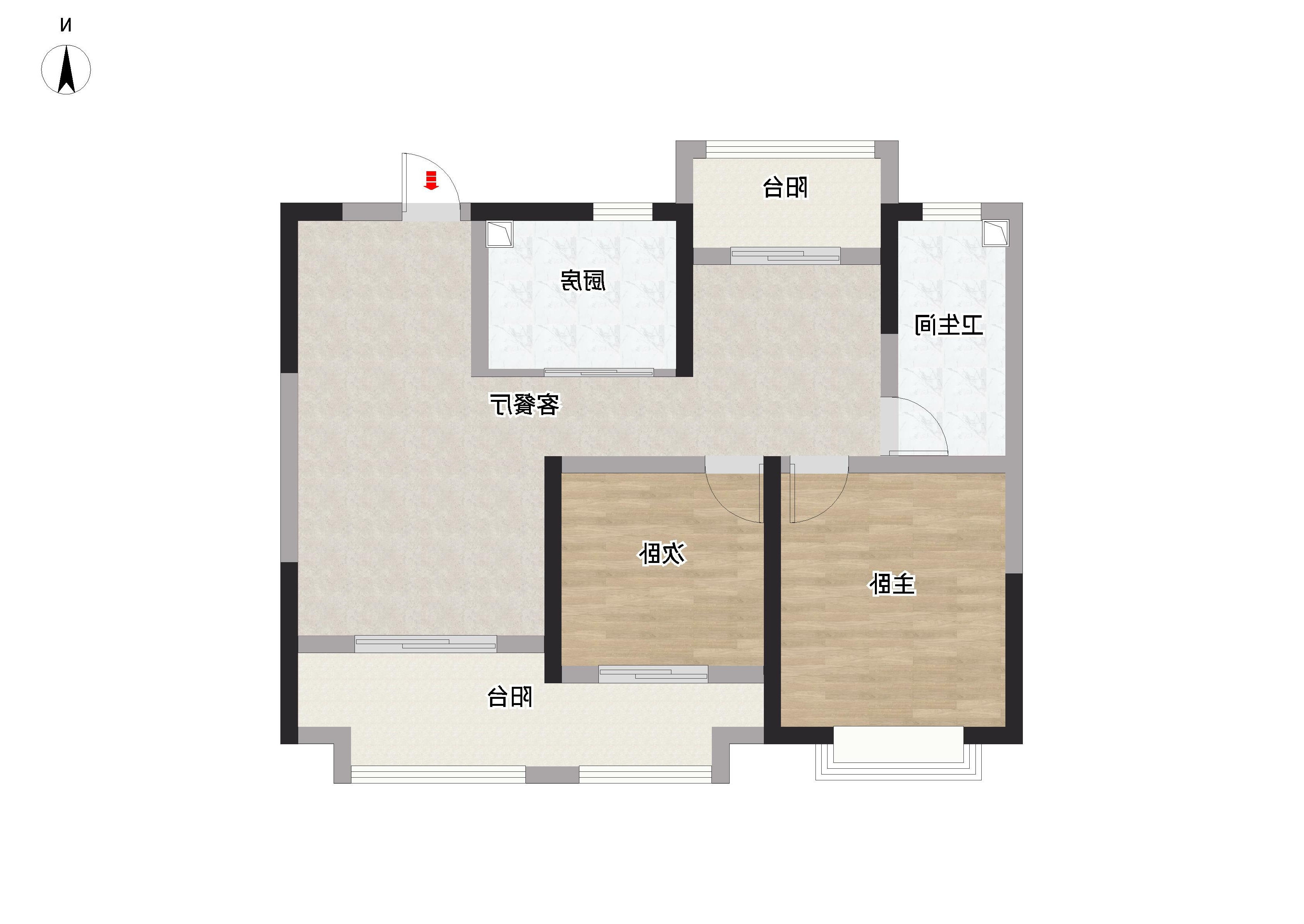 世茂新界 3室2厅1卫 90.5m&sup2;