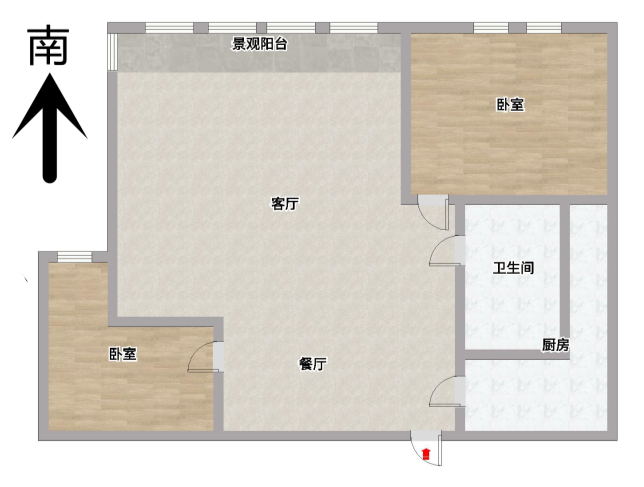 苏建学府雅居 2室2厅1卫 95m&sup2;