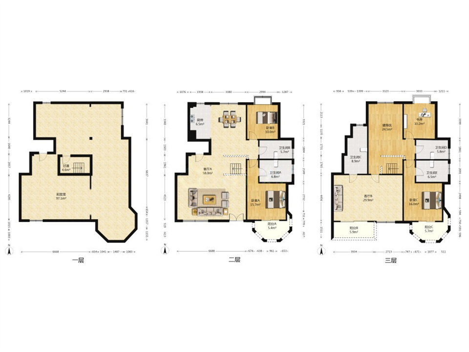 军山花园 5室3厅2卫 274.8m&sup2;
