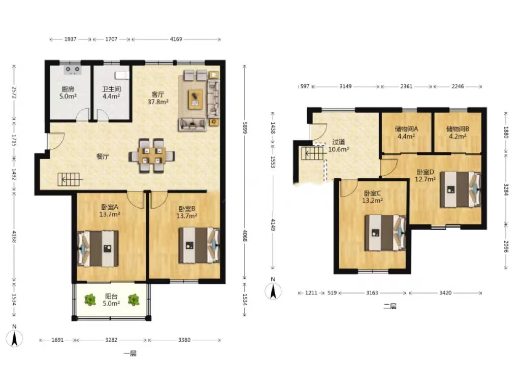 北濠桥东村 4室2厅1卫 160m&sup2;