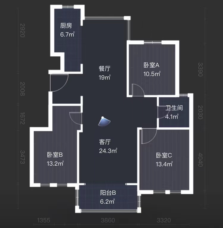 中港城世家 3室2厅1卫 115m&sup2;