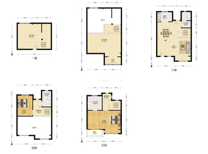 绿地新里城 4室2厅3卫 140m&sup2;