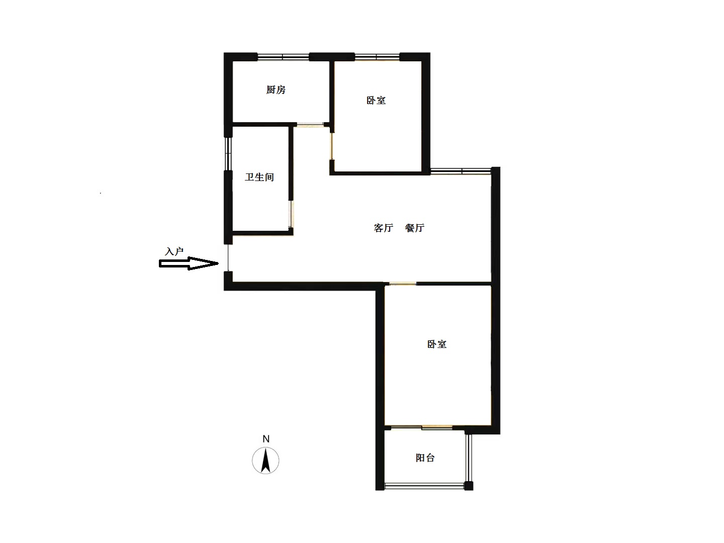 惠泽苑 2室1厅1卫 86m&sup2;