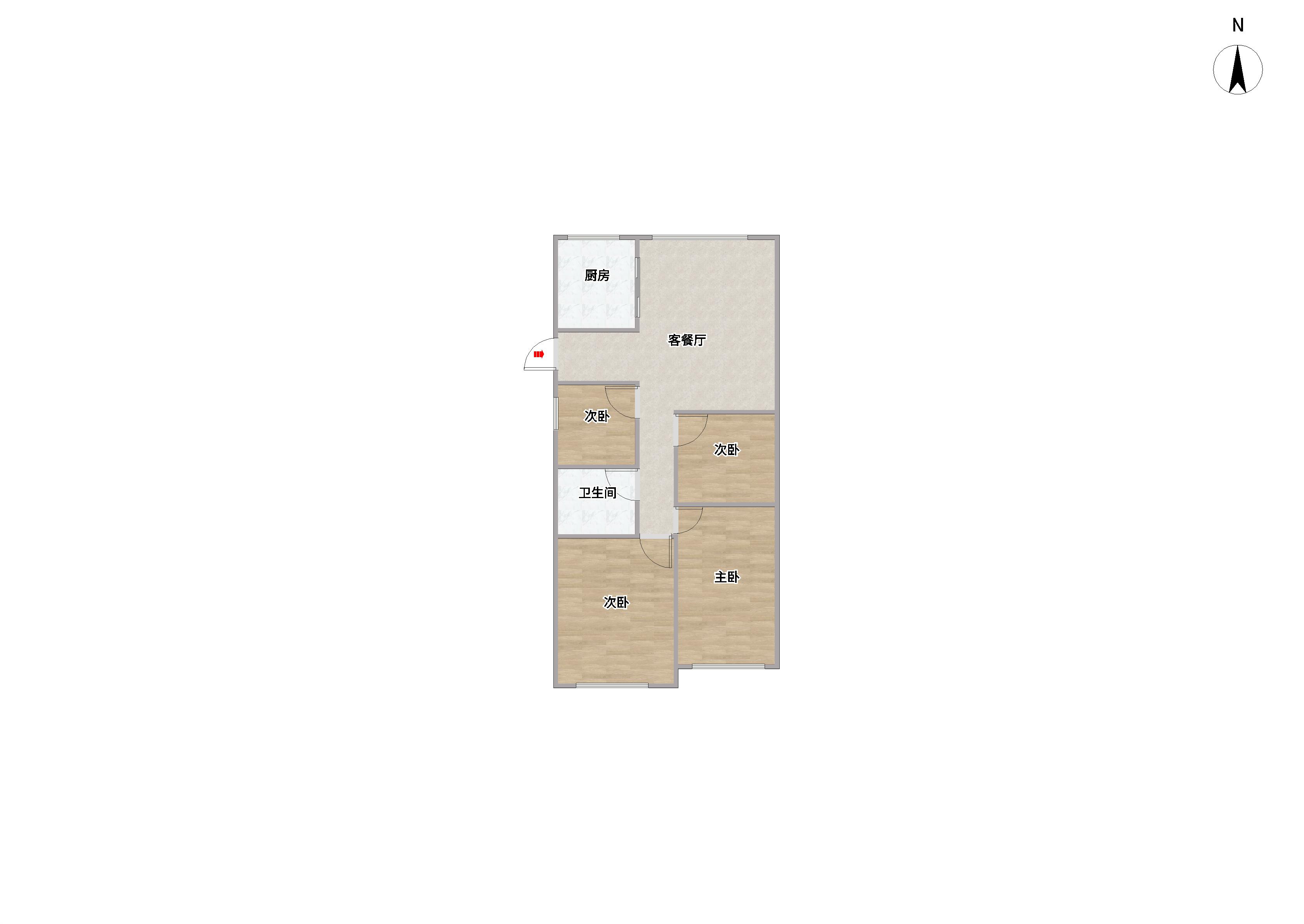 中港翡翠城 3室2厅1卫 89m²