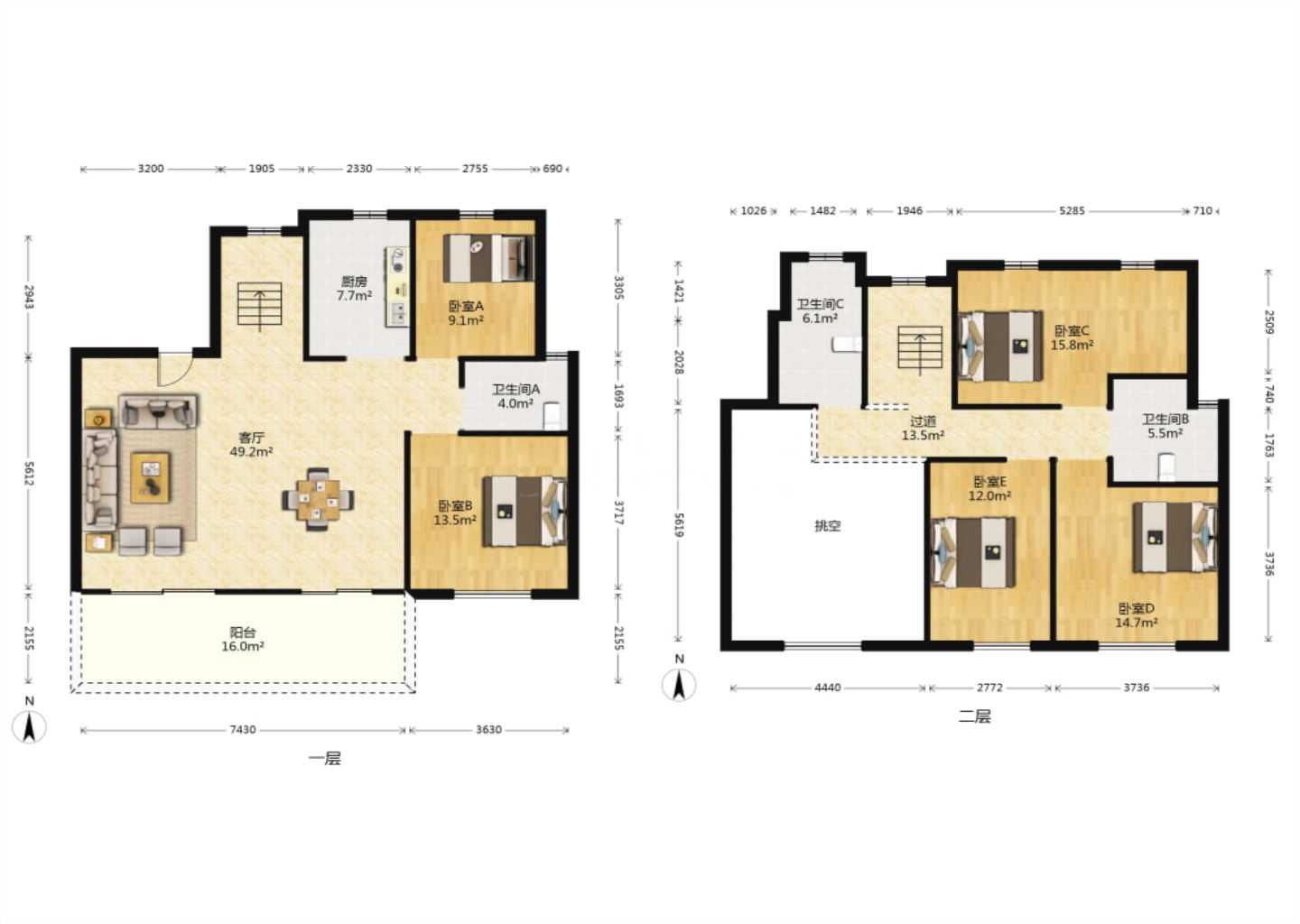 中海铂樾府 4室2厅2卫 208.71m&sup2;