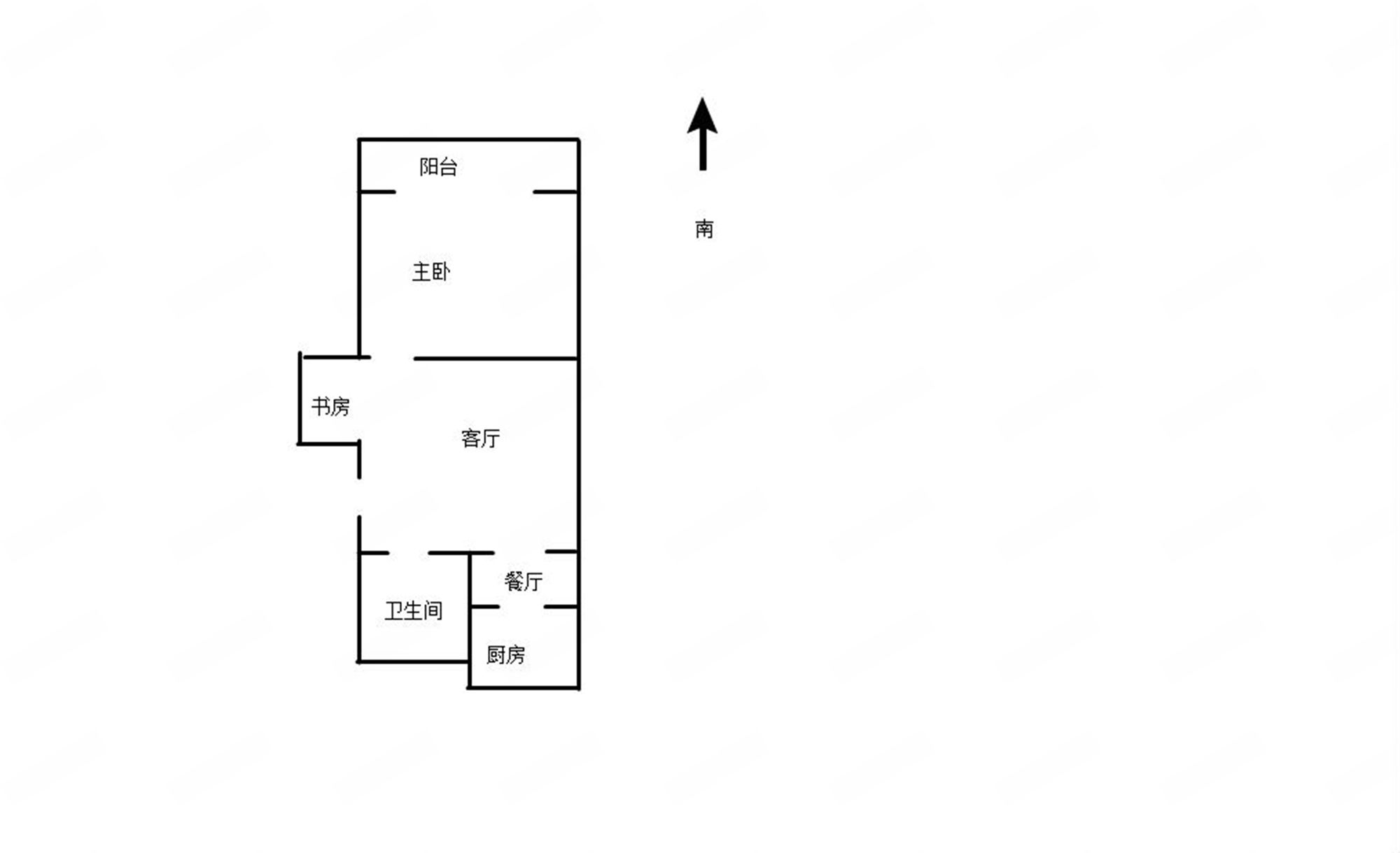 城山家园 1室1厅1卫 59m&sup2;