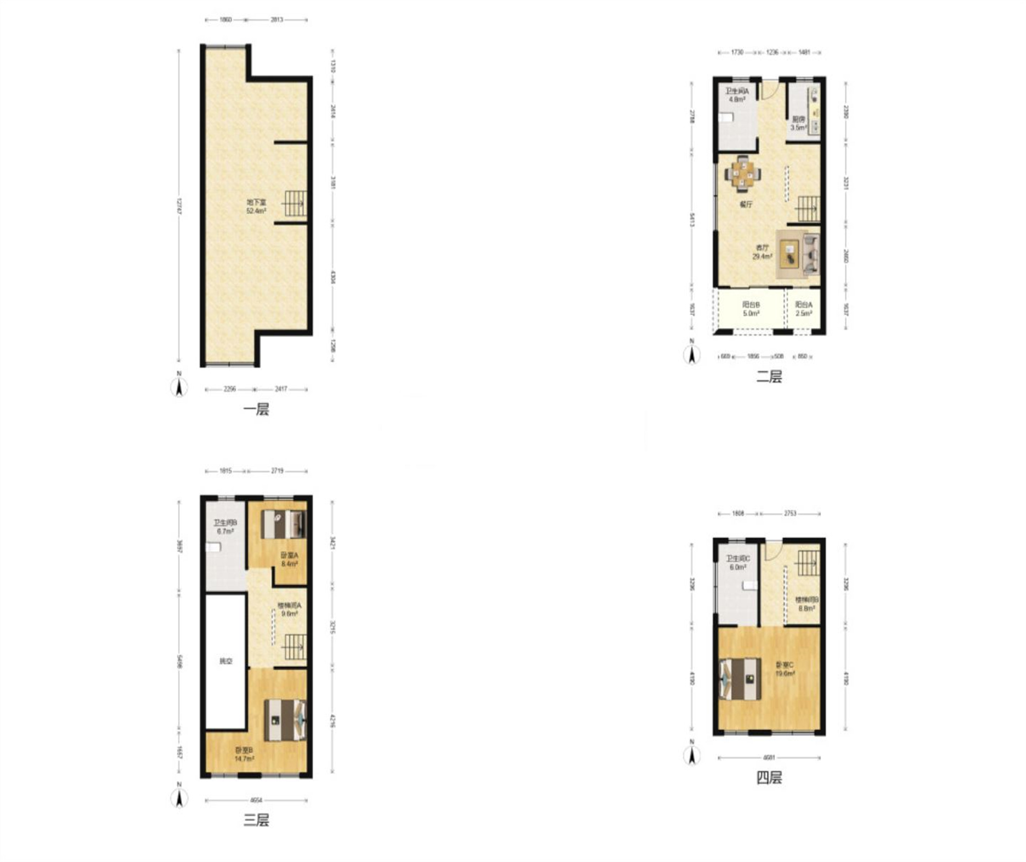 万科有湖（翡翠心湖） 4室2厅2卫 127.00m&sup2;