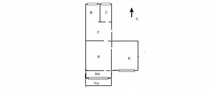 易家桥新村 2室1厅1卫 57m&sup2;