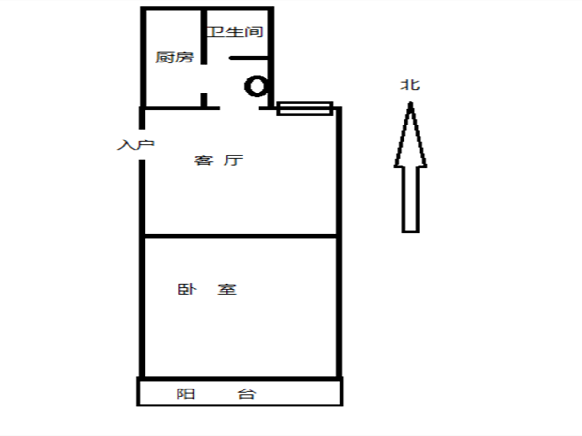 城港花苑东区 1室1厅1卫 47.6m&sup2;