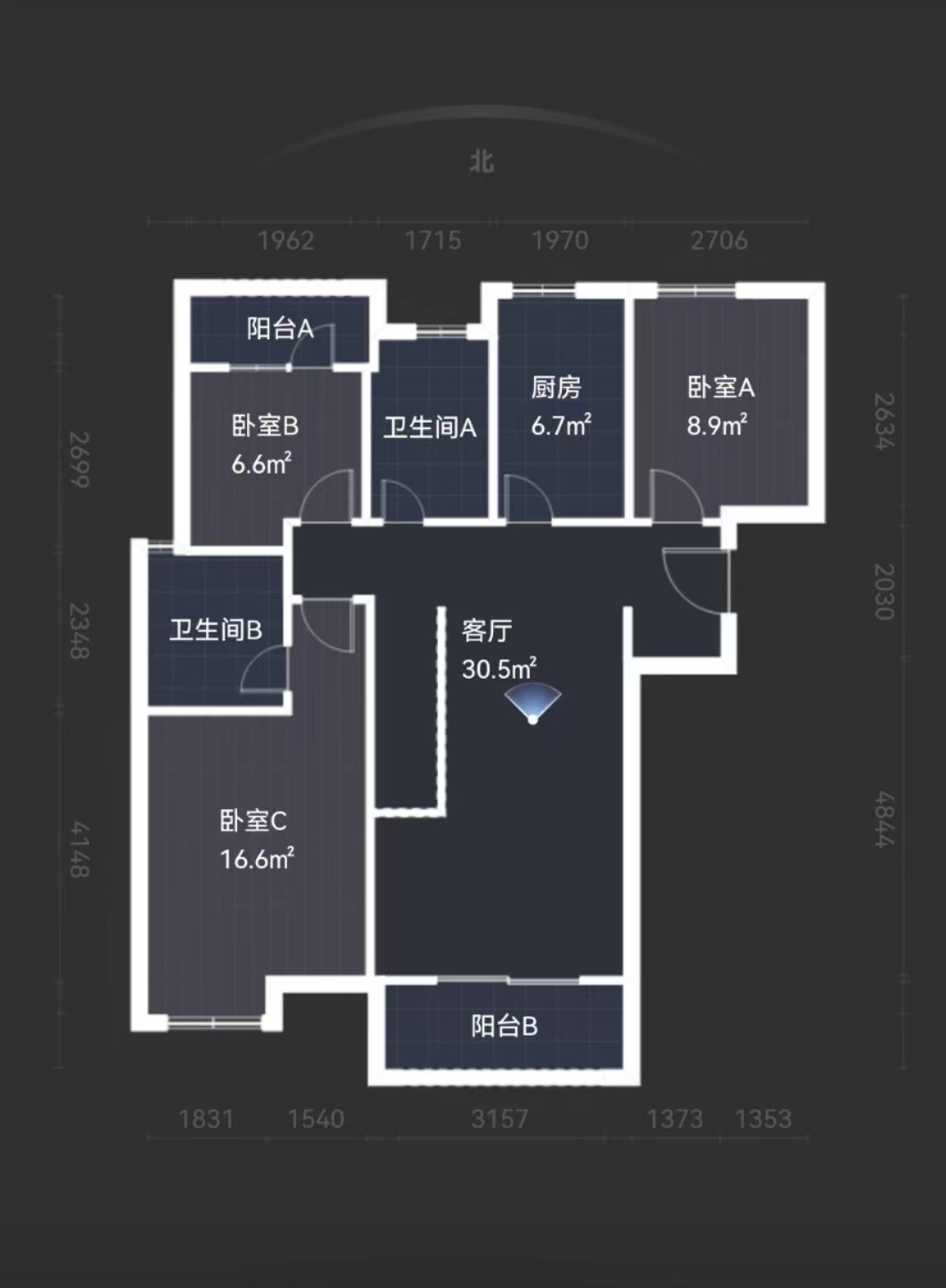 雨润星雨华府南区 3室2厅2卫 230.99m&sup2;