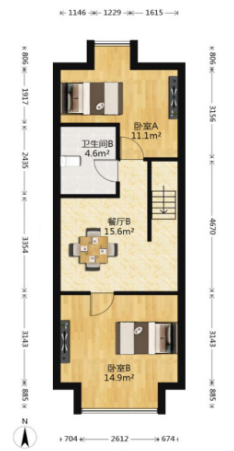 飞马国际 2室2厅1卫 69m&sup2;