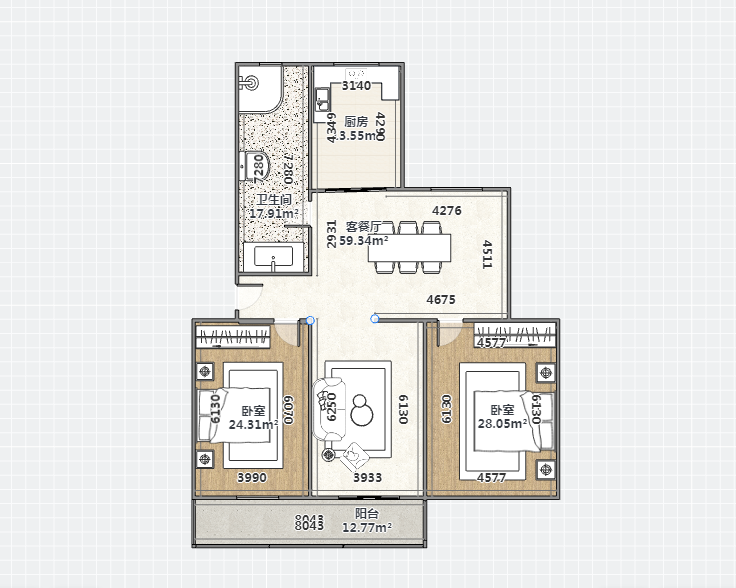 光明新村 3室1厅1卫 83.00m&sup2;