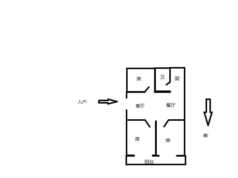 朝晖花园 3室2厅1卫 98m&sup2;
