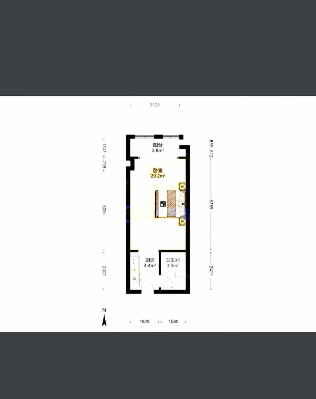 万科爱情公寓 2室1厅1卫 50m&sup2;