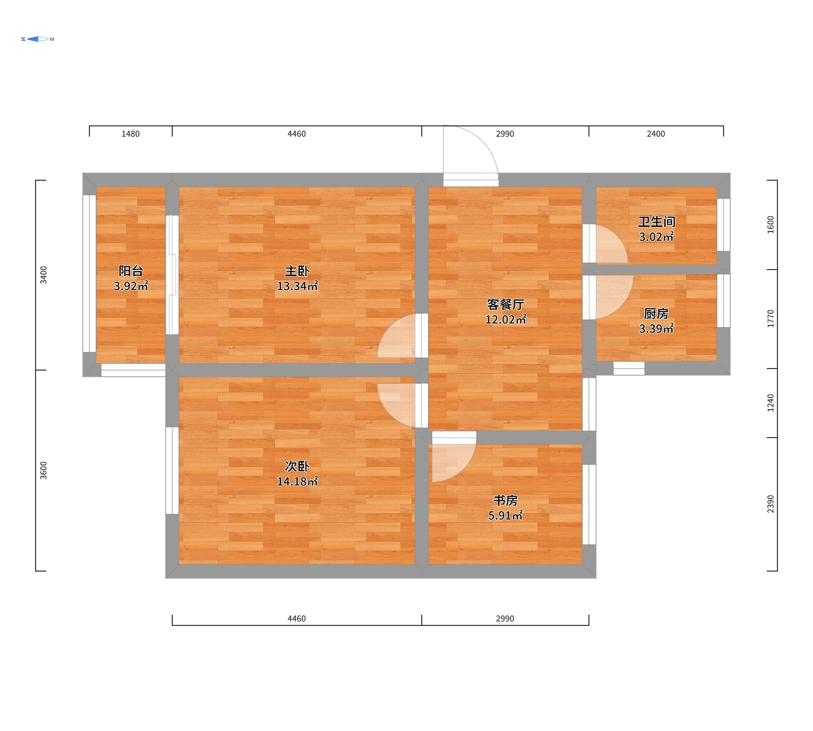 海港新村 2室1厅1卫 78.00m&sup2;