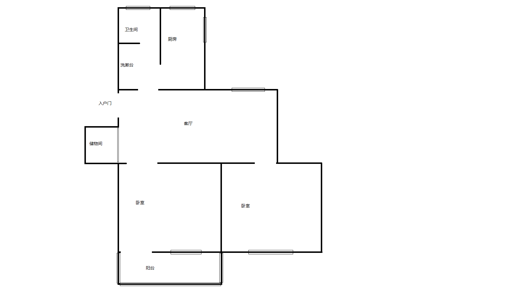 光明西村 2室1厅1卫 65.27m&sup2;