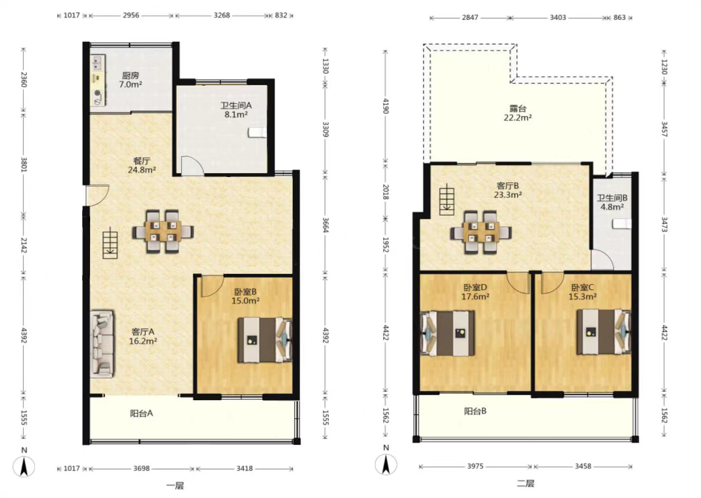 城港花苑西区 3室2厅1卫 92.8m&sup2;