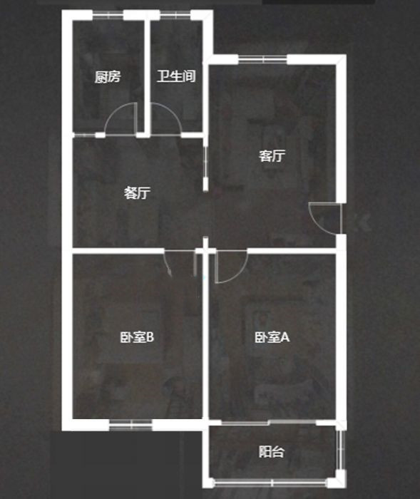 银花苑 2室2厅1卫 83m&sup2;