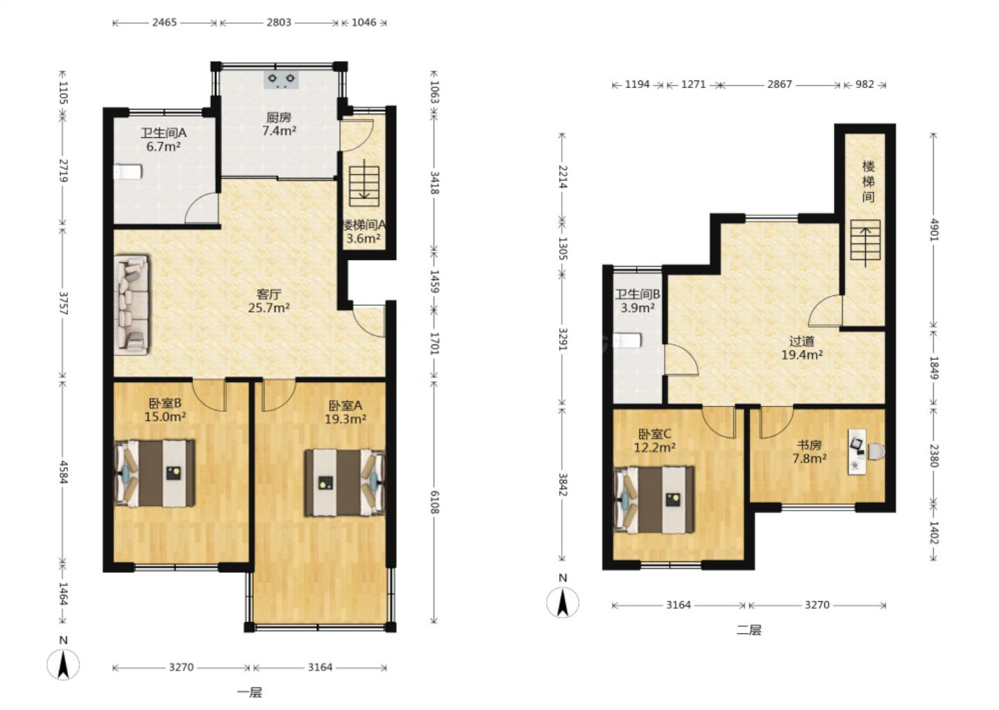 三喜花苑 3室2厅1卫 134.71m&sup2;