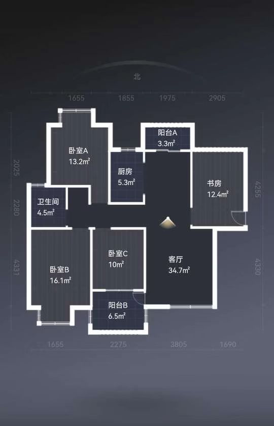 水榭花都 3室2厅1卫 127.00m&sup2;