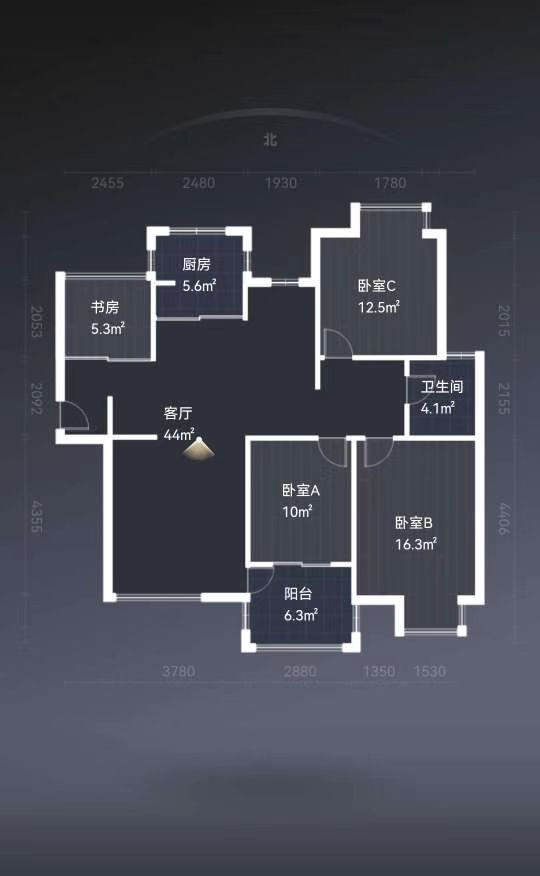 水榭花都 3室2厅2卫 128.57m&sup2;