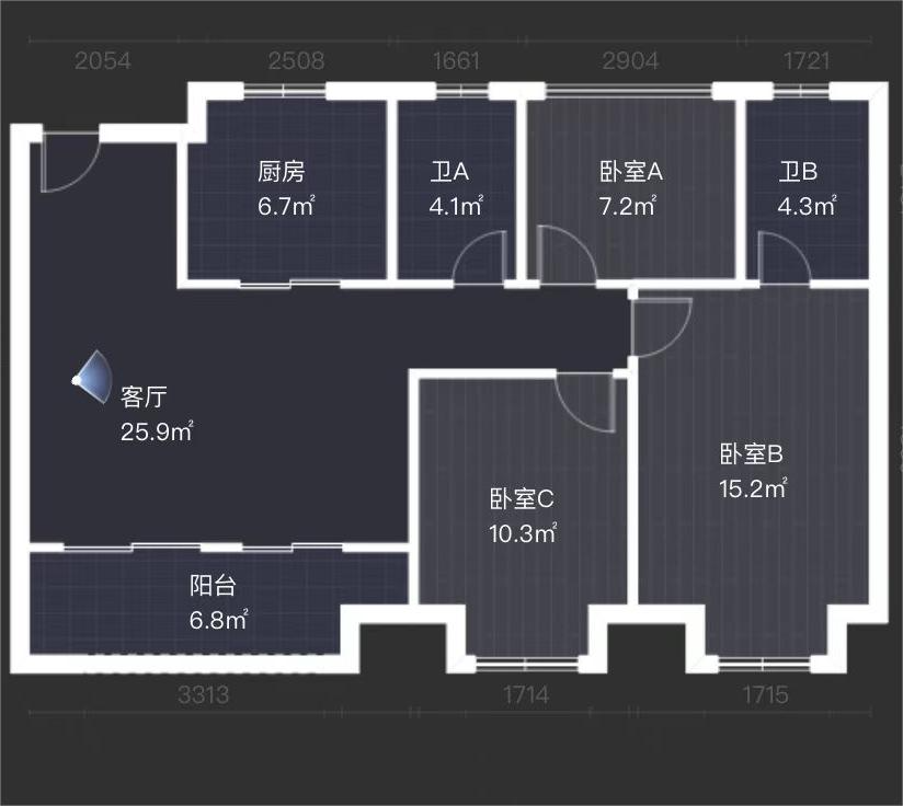 世茂云锦(九龙庭广场) 3室2厅1卫 108m&sup2;