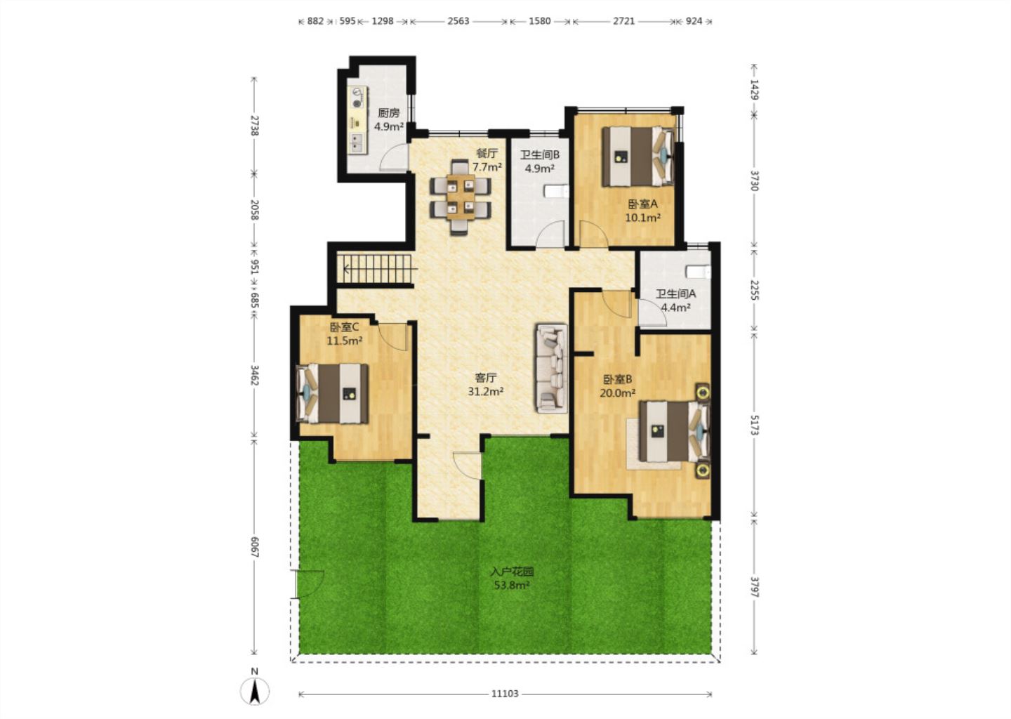 万科城市之光 4室2厅2卫 240.00m&sup2;