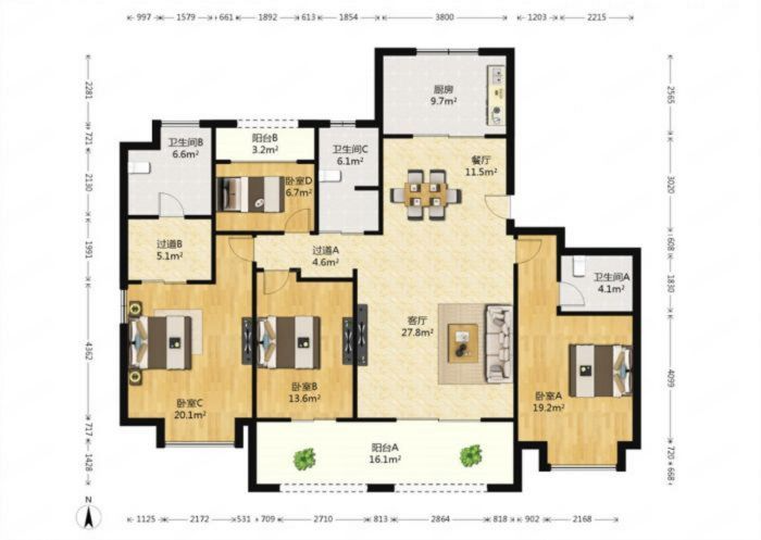公馆1895 4室2厅3卫 173m&sup2;