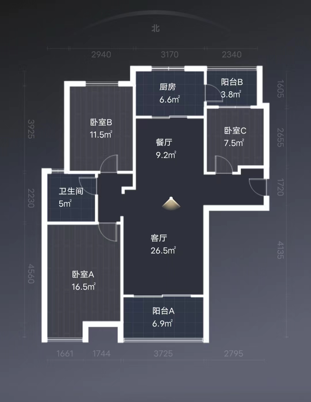 碧桂园(南通经济技术开发区) 3室2厅1卫 123m&sup2;