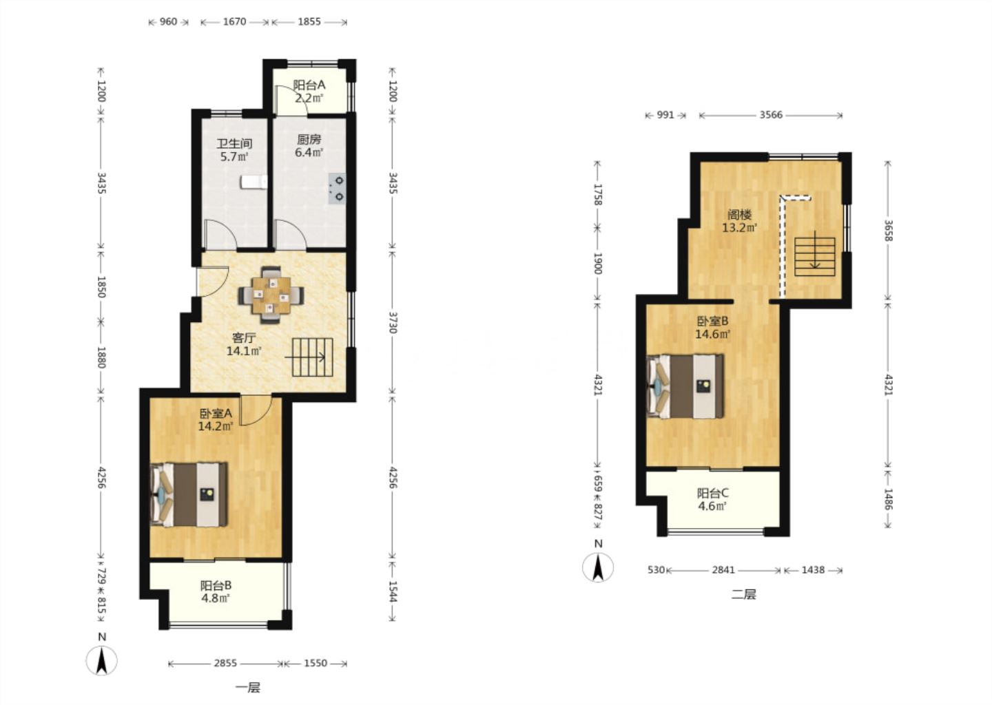 紫东南苑北区 3室2厅2卫 97.57m&sup2;