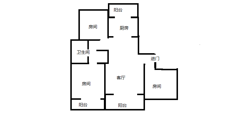 苏建名都城 3室2厅1卫 124m&sup2;