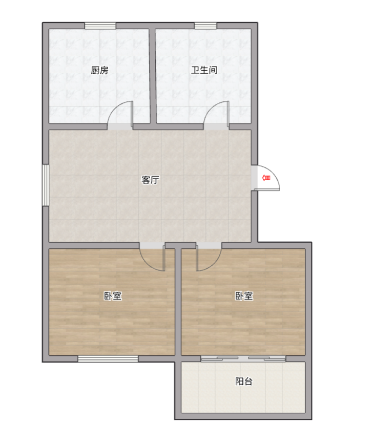 南通东苑小区 2室1厅1卫 66.71m&sup2;