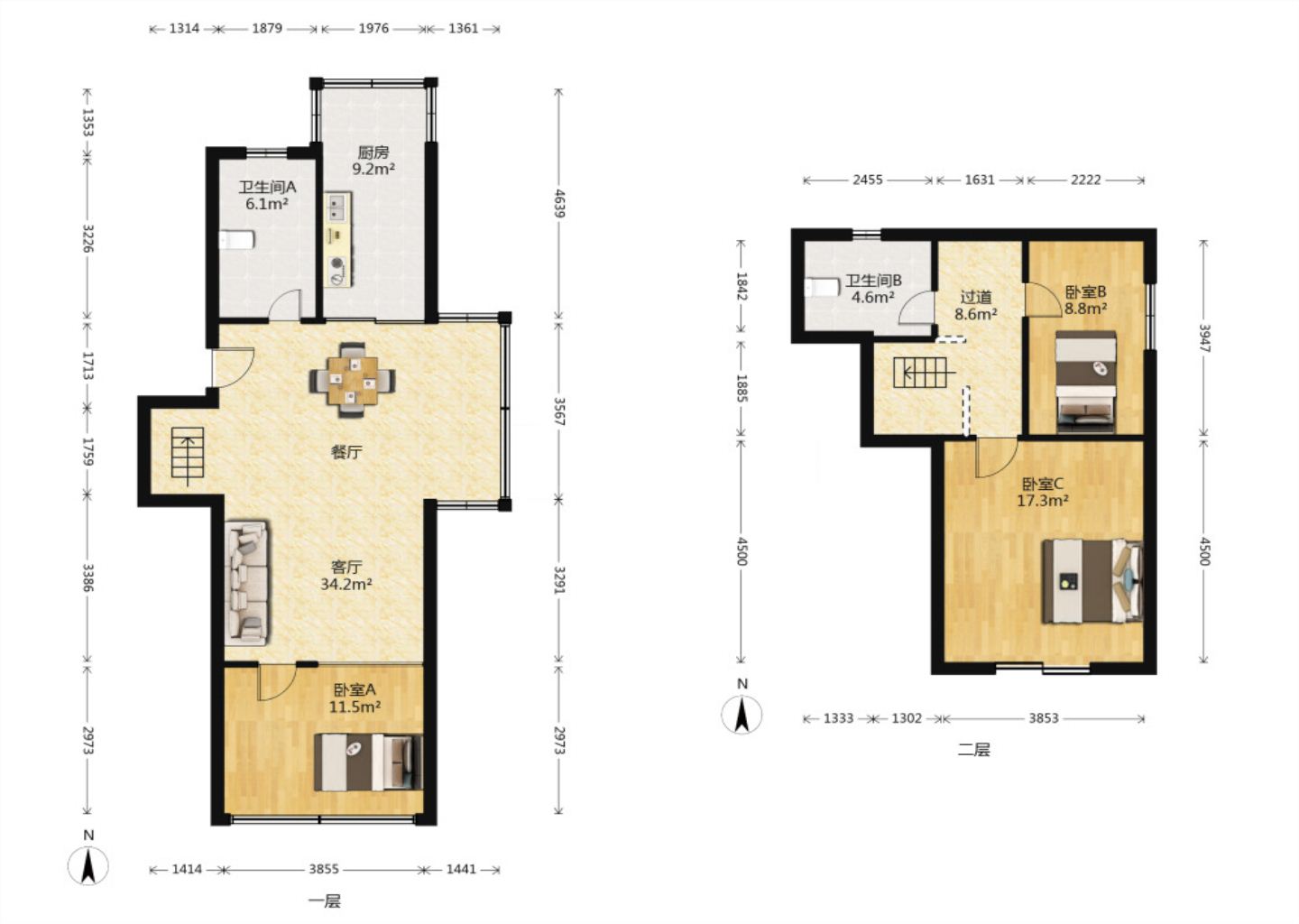 怡园新邸 3室1厅2卫 110.57m&sup2;