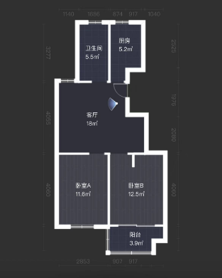 天香苑 3室2厅1卫 89m&sup2;