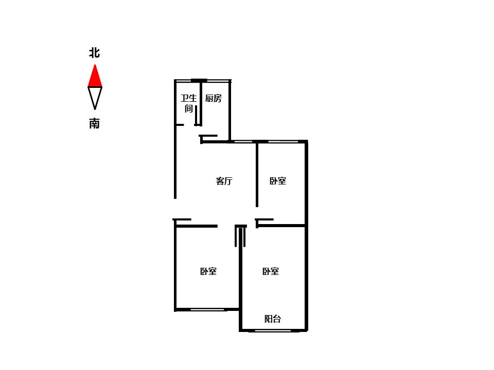 光明新村 2室1厅1卫 80.00m&sup2;