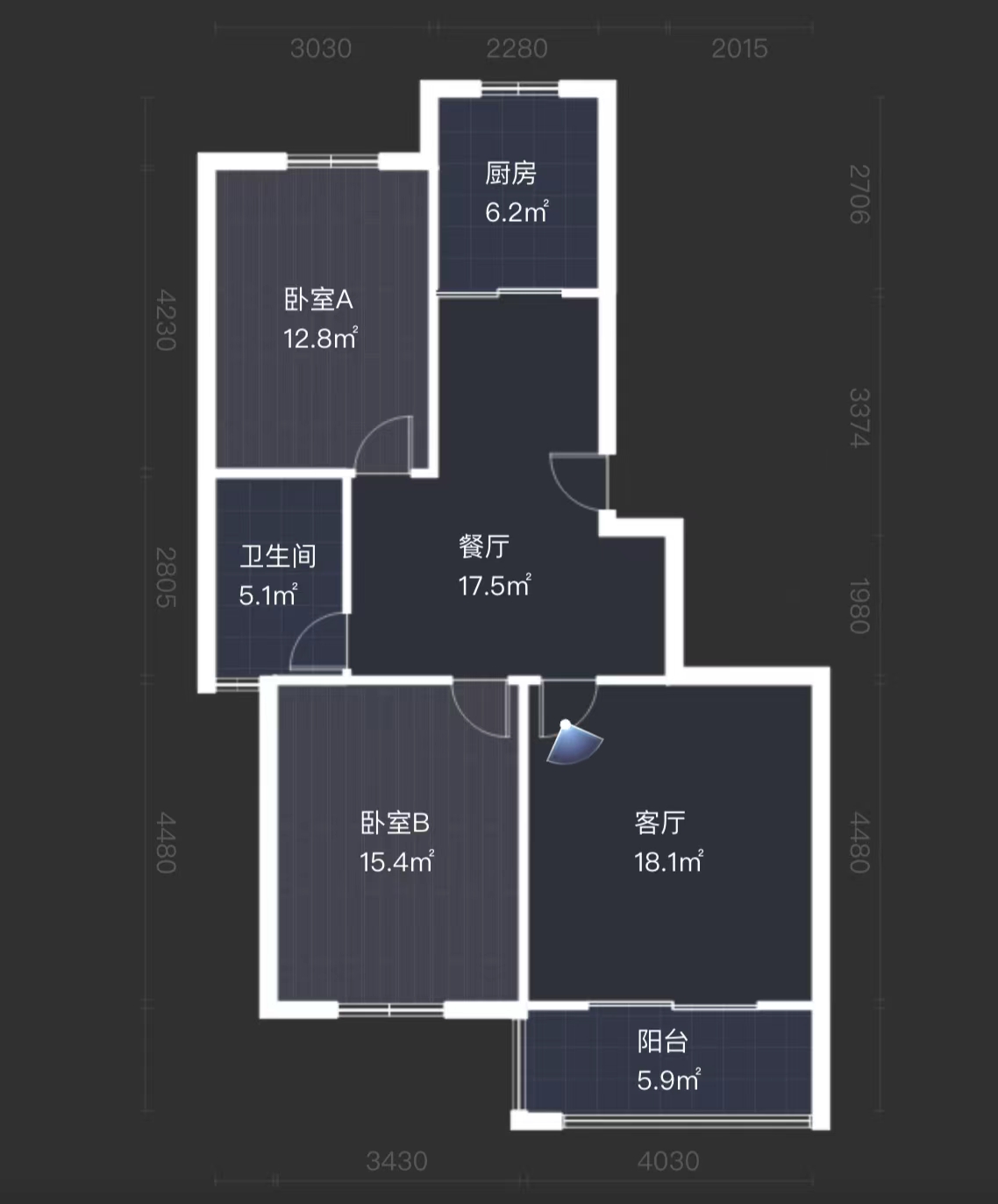 帝奥生活广场2室2厅一卫