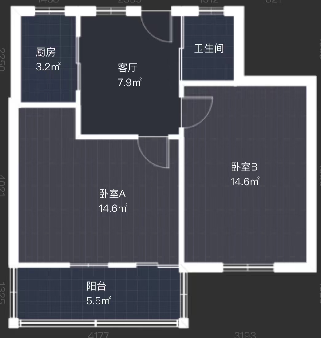 北濠桥新村 2室1厅1卫 60m&sup2;